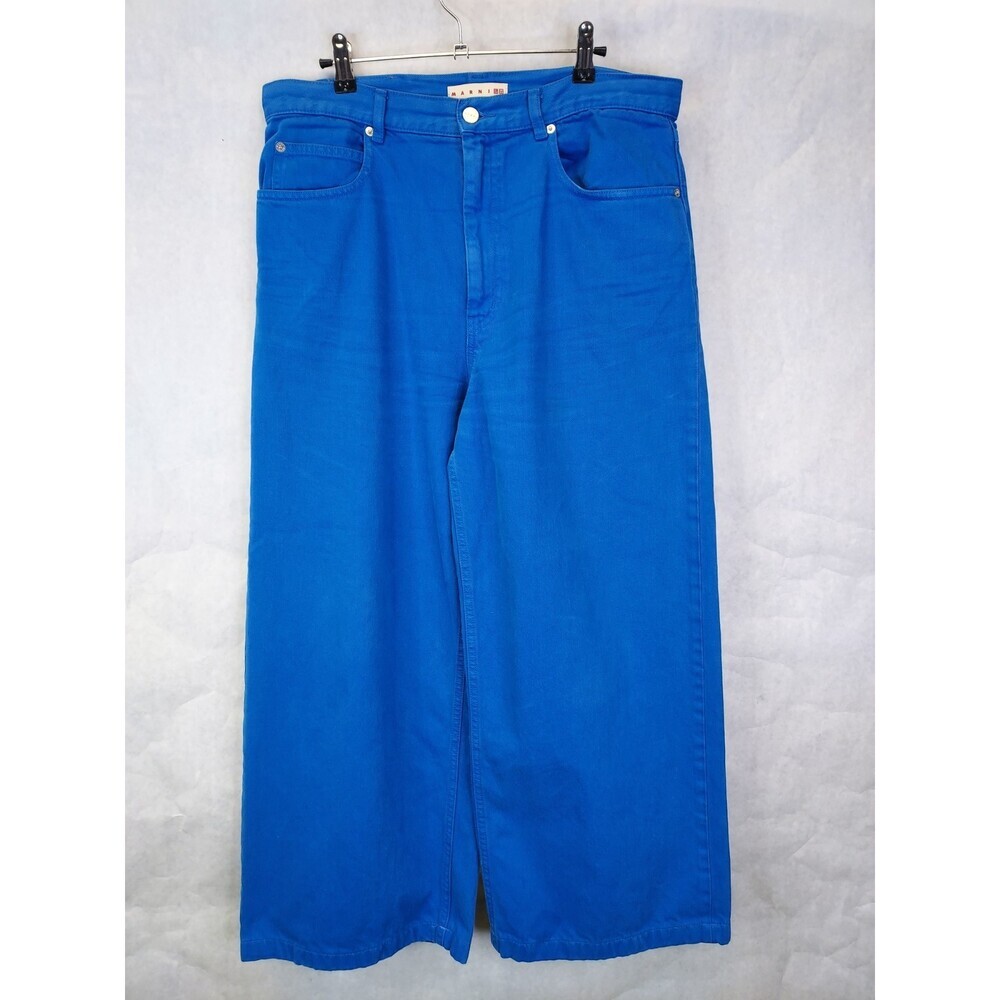 Marni x Uniqlo Baggy Jeans Women 32 High Rise Denim Barrel Wide Leg Retro Preppy